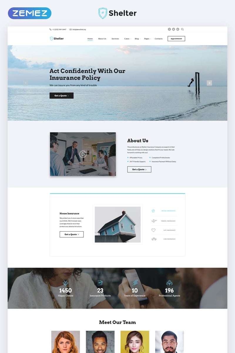 Reszponzív Shelter - Insurance Agency Multipage HTML5 Weboldal sablon 68840 - képernyőkép