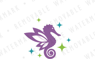 Seahorse Pixie Logo Template