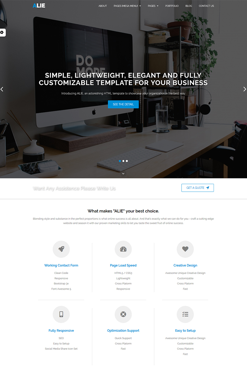 Template Siti Web Responsive #68890 "ALIE" - screenshot