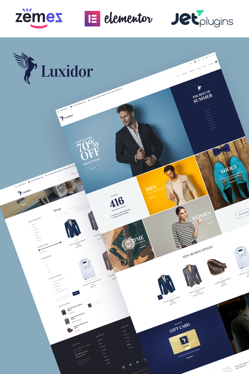 WooCommerce Theme namens "Luxidor - Accessories and Apparel Fashion Elementor" #68841