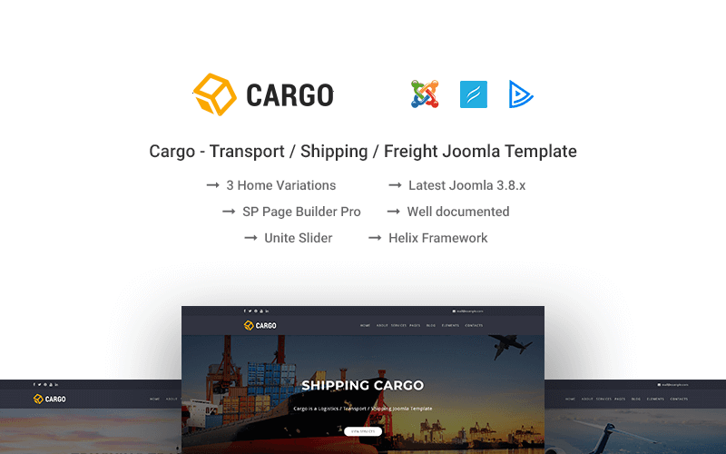 Cargo - Transport / Shipping / Freight Joomla 3 Template Joomla Template