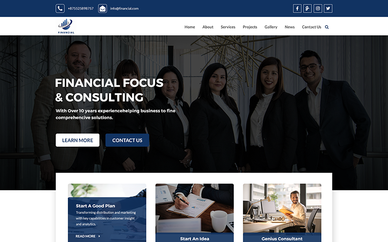 Financial - Business and Finance PSD Template