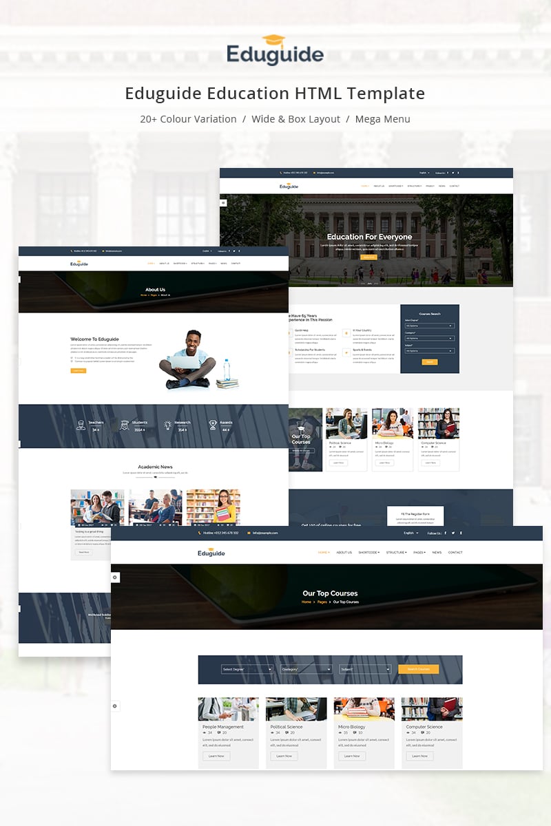 Responsive Eduguide - Education Web Sitesi #69064 - Ekran resmi