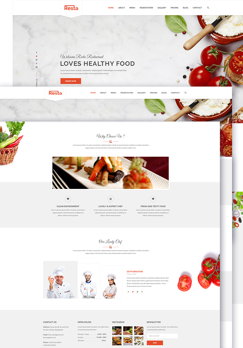 Resta - Responsive Restaurant Website Template #69067