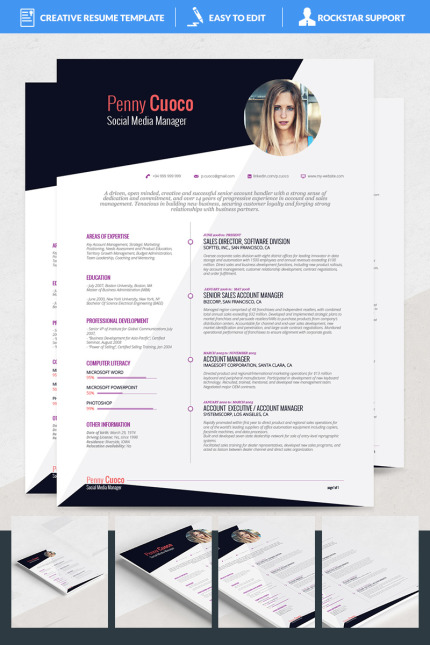 Template #69120 Resume Word Webdesign Template - Logo template Preview