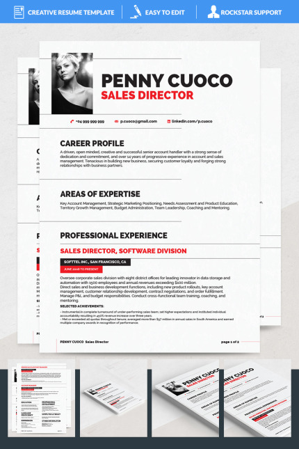 Template #69121 Resume Word Webdesign Template - Logo template Preview