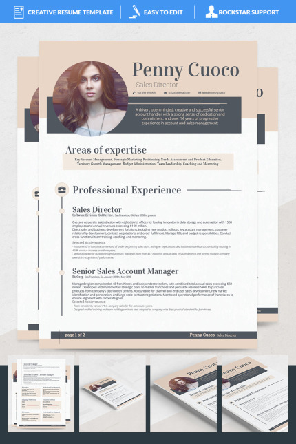 Template #69126 Resume Word Webdesign Template - Logo template Preview