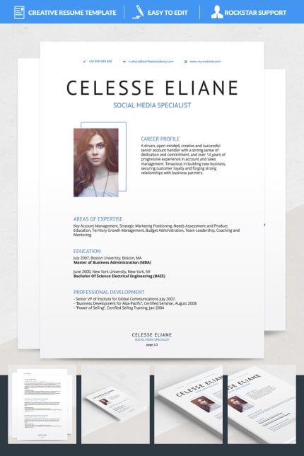 Template #69127 Resume Word Webdesign Template - Logo template Preview