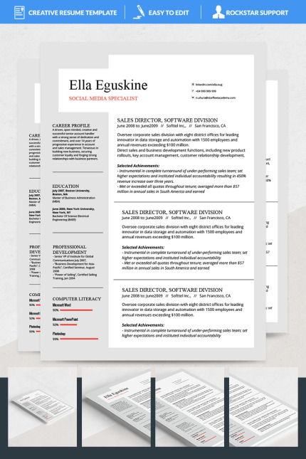 Template #69129 Resume Word Webdesign Template - Logo template Preview