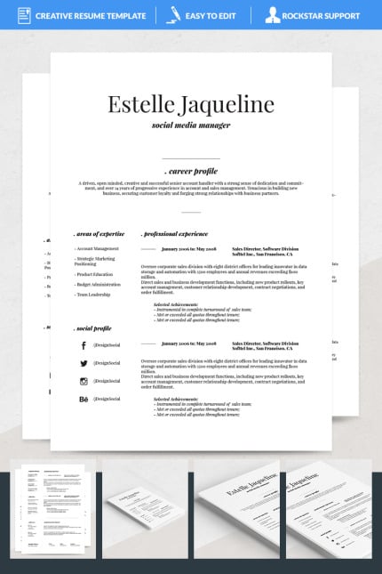 Template #69130 Resume Word Webdesign Template - Logo template Preview