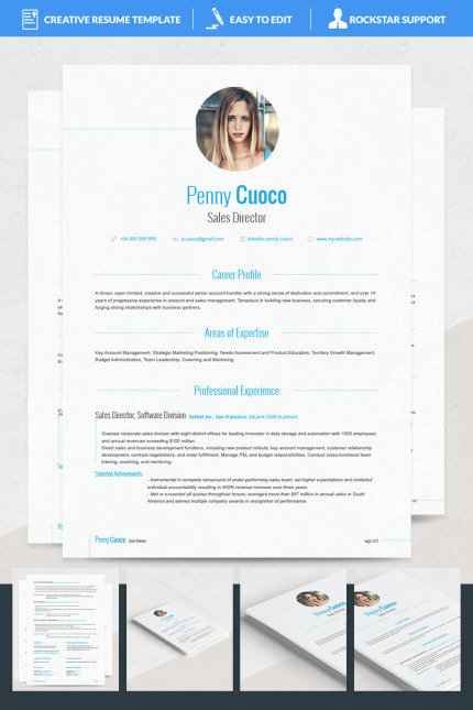 Template #69131 Resume Word Webdesign Template - Logo template Preview