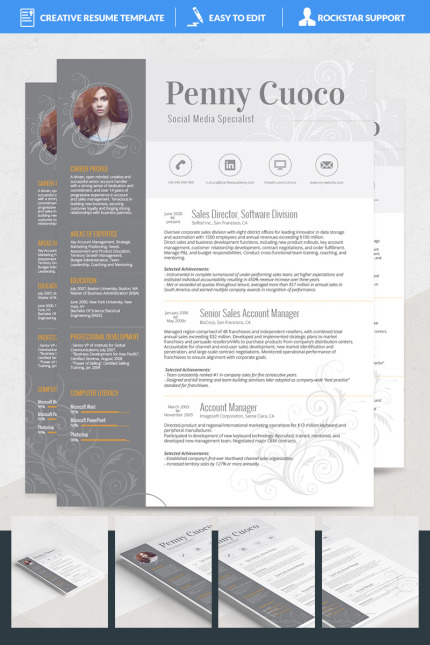 Template #69136 Resume Word Webdesign Template - Logo template Preview