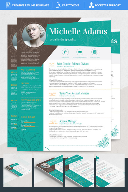 Template #69165 Resume Word Webdesign Template - Logo template Preview