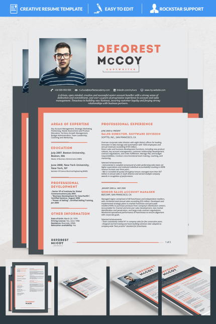 Template #69170 Resume Word Webdesign Template - Logo template Preview