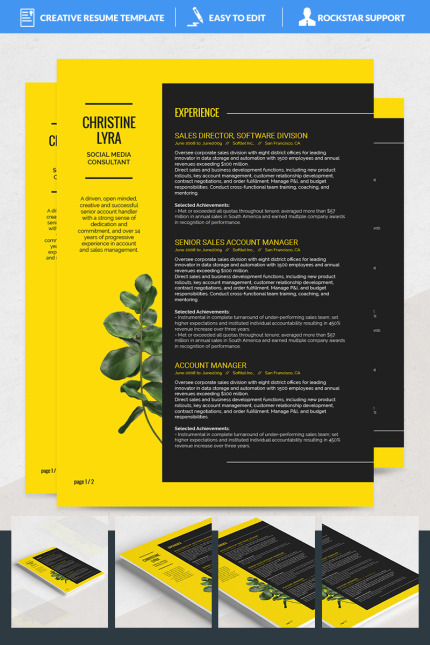 Template #69171 Resume Word Webdesign Template - Logo template Preview