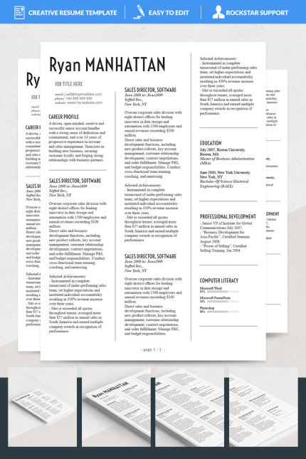 Template #69179 Resume Word Webdesign Template - Logo template Preview