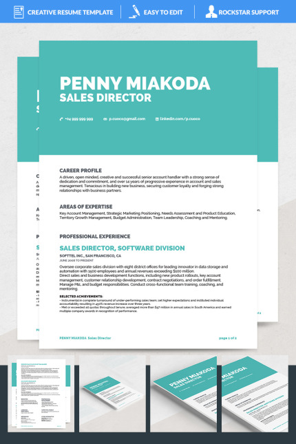 Template #69183 Resume Word Webdesign Template - Logo template Preview