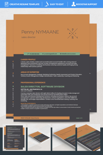 Template #69189 Resume Word Webdesign Template - Logo template Preview