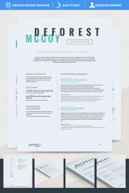 Template #69190 Resume Word Webdesign Template - Logo template Preview