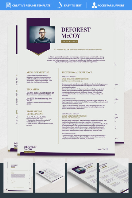 Template #69191 Resume Word Webdesign Template - Logo template Preview