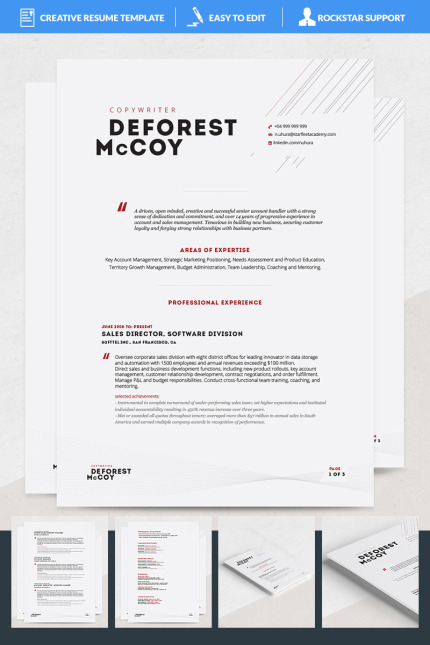 Template #69192 Resume Word Webdesign Template - Logo template Preview