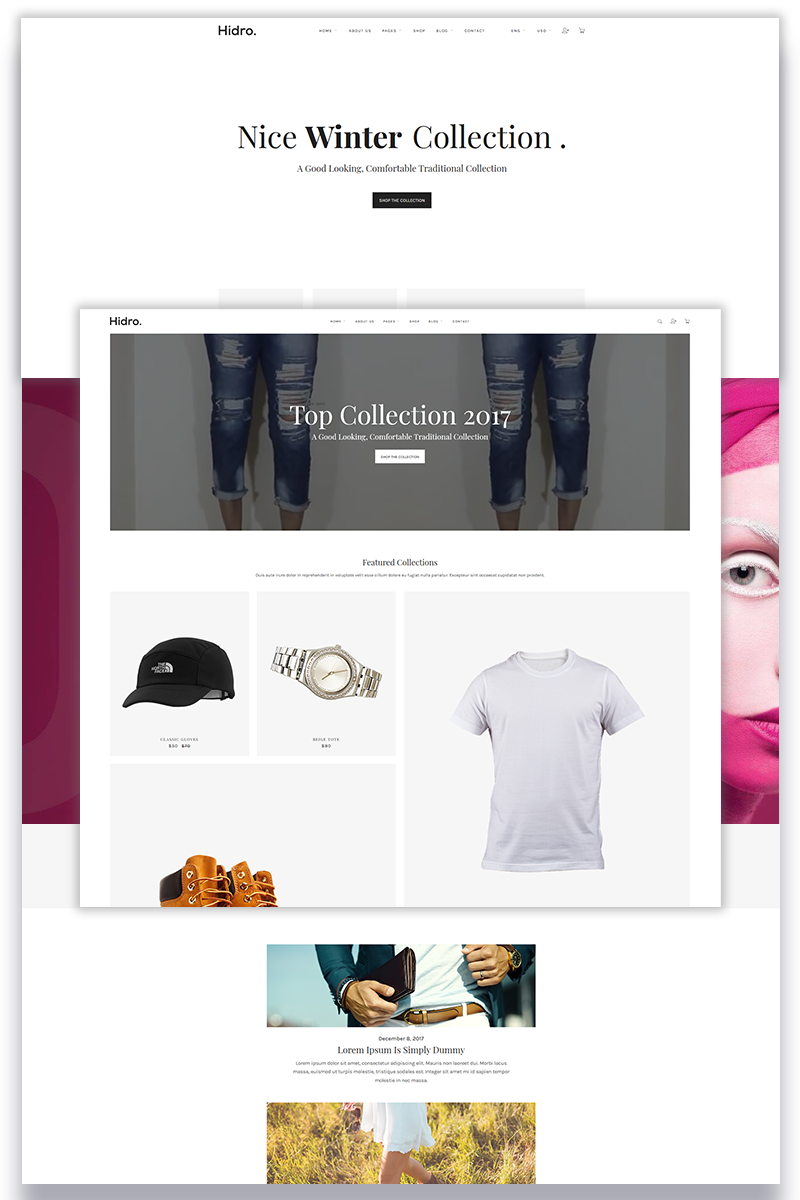 Hidro - Minimal eCommerce Website Template