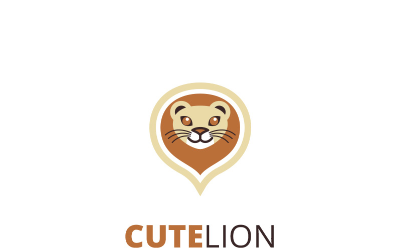 Cute Lion Logo Template