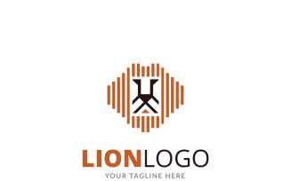 Line Lion Logo Template