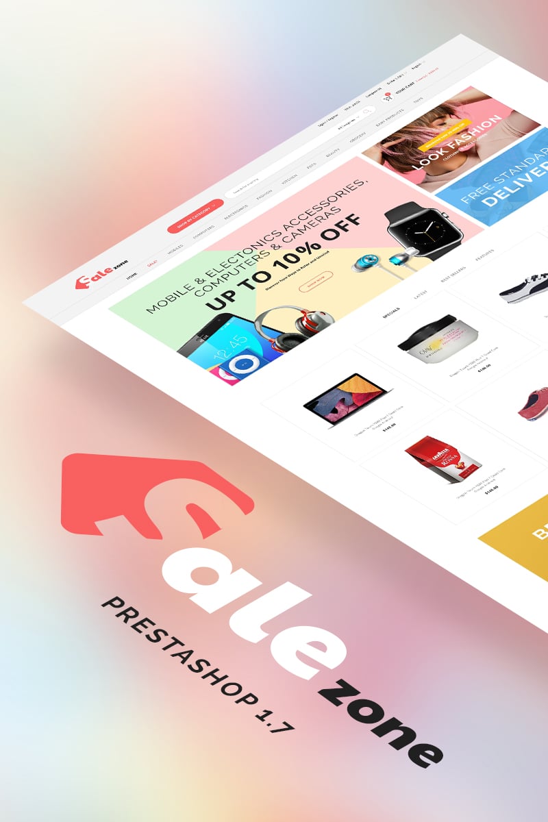 "SaleZone - Great Store means Great Choice" Responsive PrestaShop Thema №69100