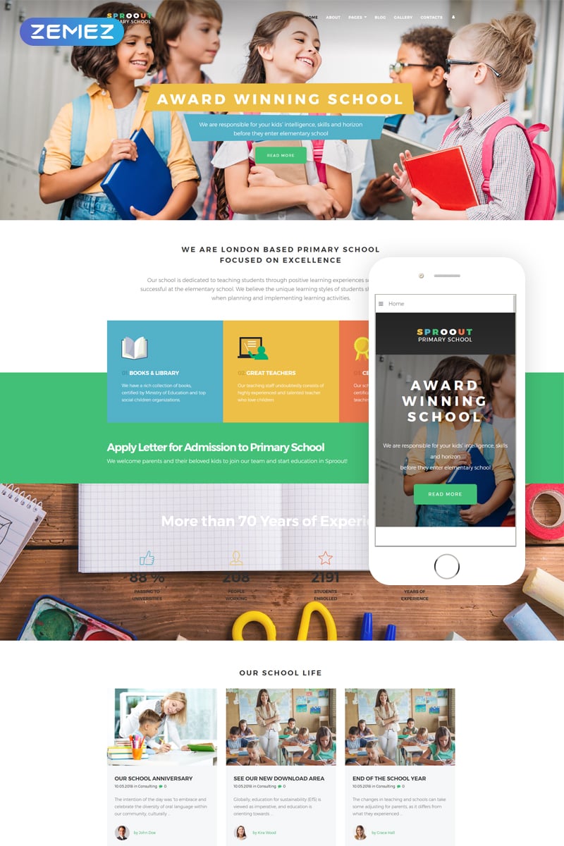 "Sproout - Primary School Modern" 响应式Joomla模板 #69181