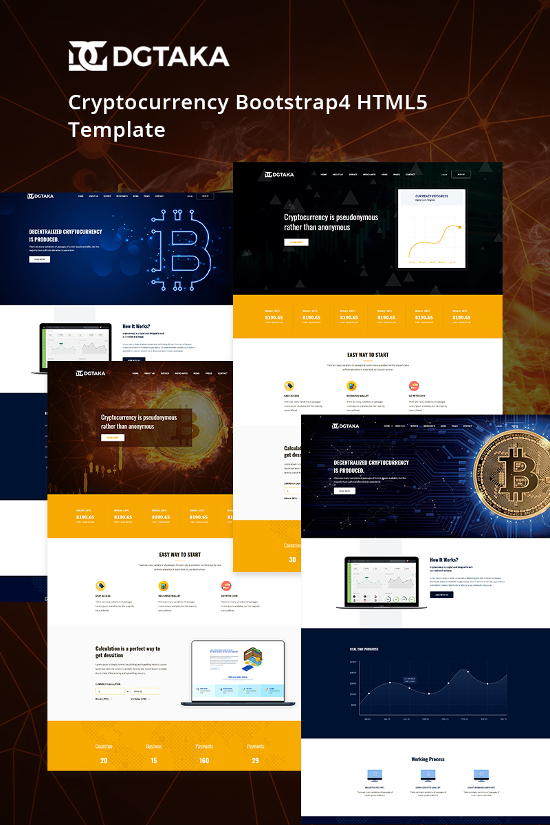 Dgtaka - Crypto Currency Website Template