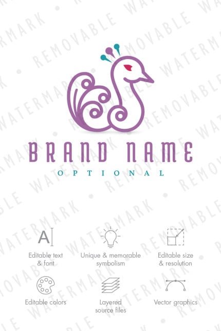 Template #69224 Peacock Feather Webdesign Template - Logo template Preview