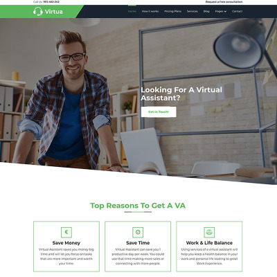 Virtua - Virtual Assistant WordPress Theme