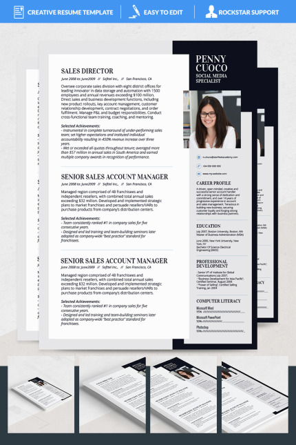 Template #69231 Resume Word Webdesign Template - Logo template Preview