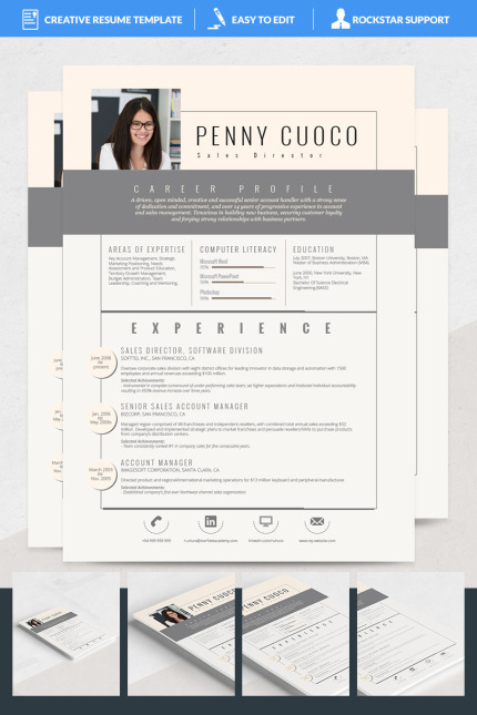 Template #69234 Resume Word Webdesign Template - Logo template Preview