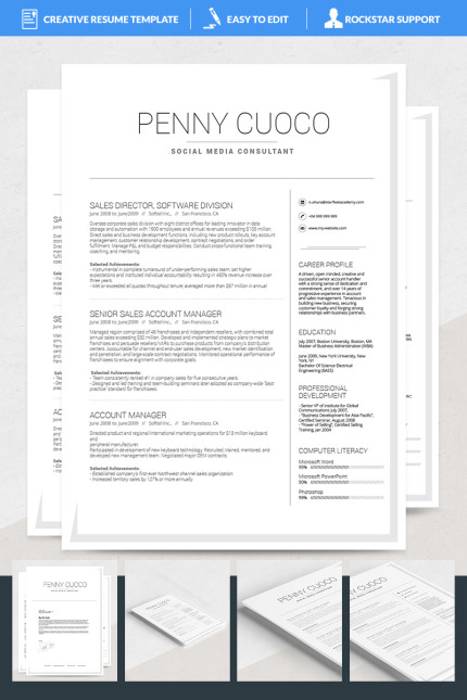 Template #69238 Resume Word Webdesign Template - Logo template Preview