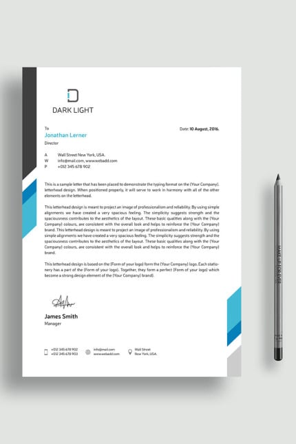 Template #69247 Letterhead Design Webdesign Template - Logo template Preview