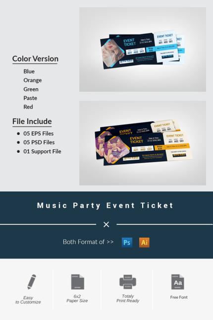 Template #69293 Club Ticket Webdesign Template - Logo template Preview