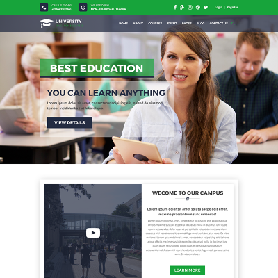 Colleges & Universities PSD Templates | TemplateMonster