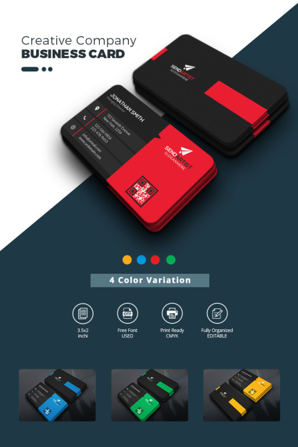 Template #69301 Business Card Webdesign Template - Logo template Preview