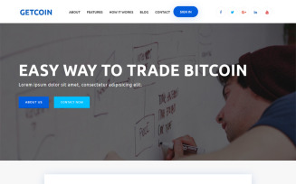 Getcoin - Cryptocurrency Landing Page Template
