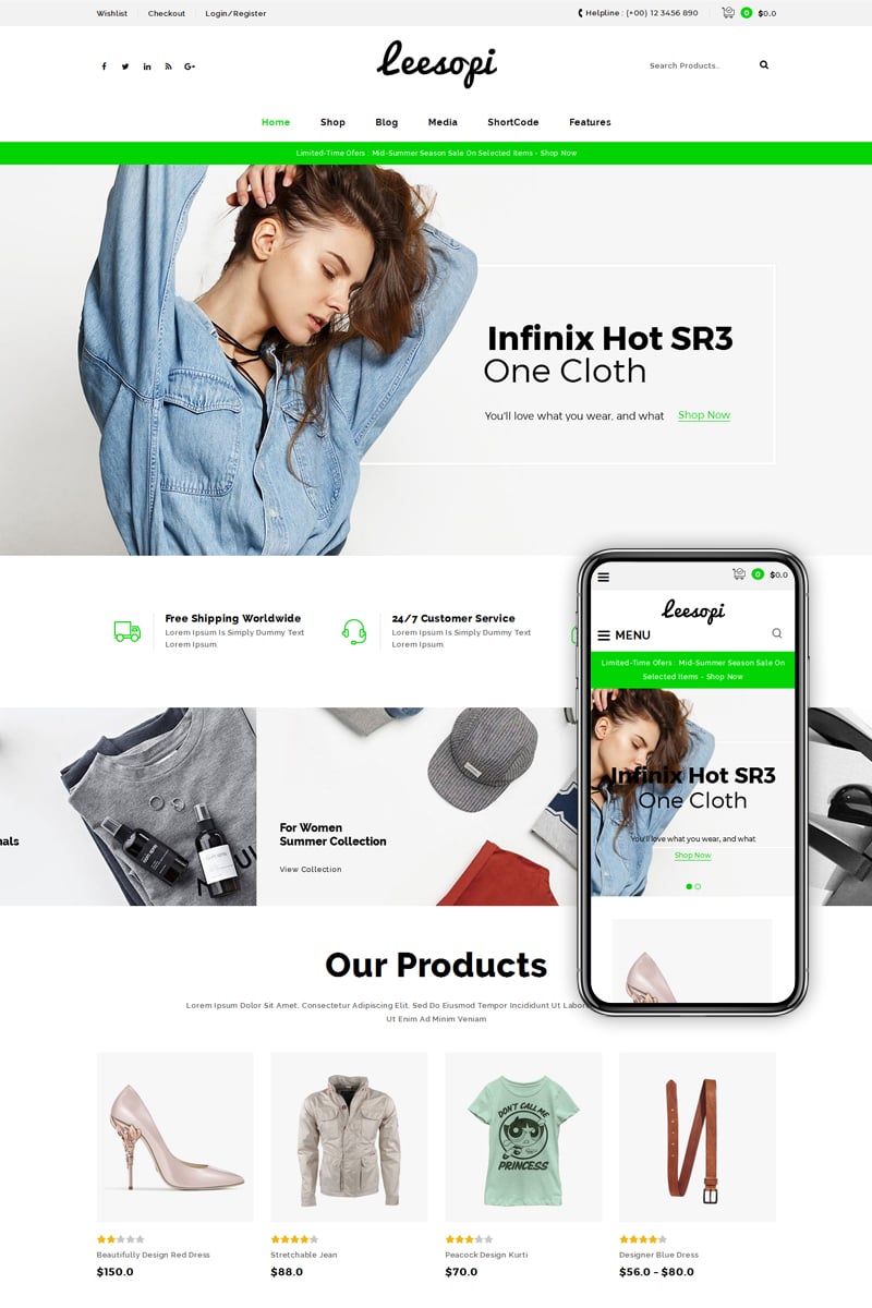 "Leesopi Multipurpose Store" thème WooCommerce adaptatif #69368