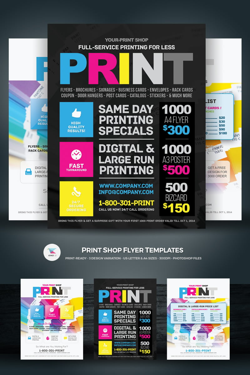 Print Shop Flyer Corporate Identity Template #69355