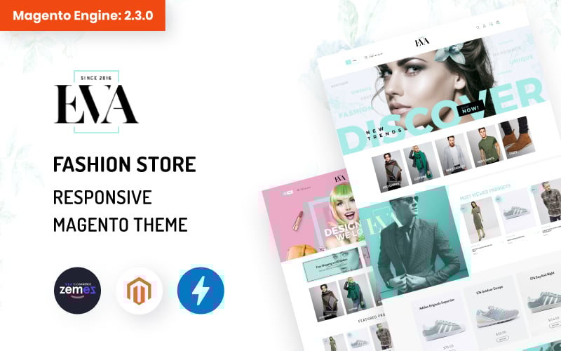 "EVA - AMP Fashion Store" Responsive Magento Thema №69471