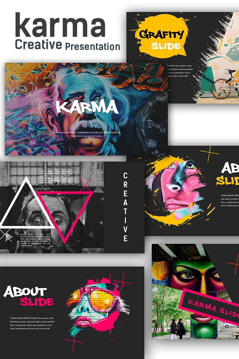 "Karma Creative Presentation" 响应式PowerPoint 模板 #69451 - 截图
