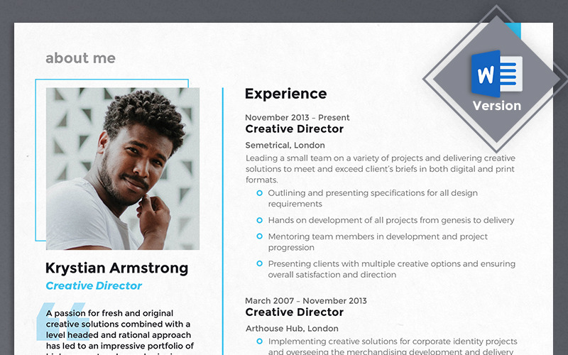 Krystian Armstrong - Creative Director Resume Template