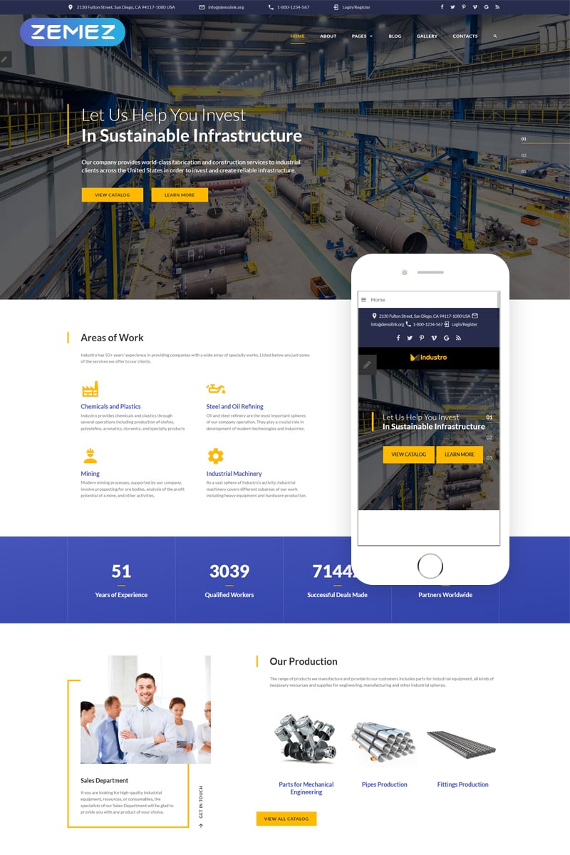 Plantilla Joomla "Industro - Industrial Company" #69482