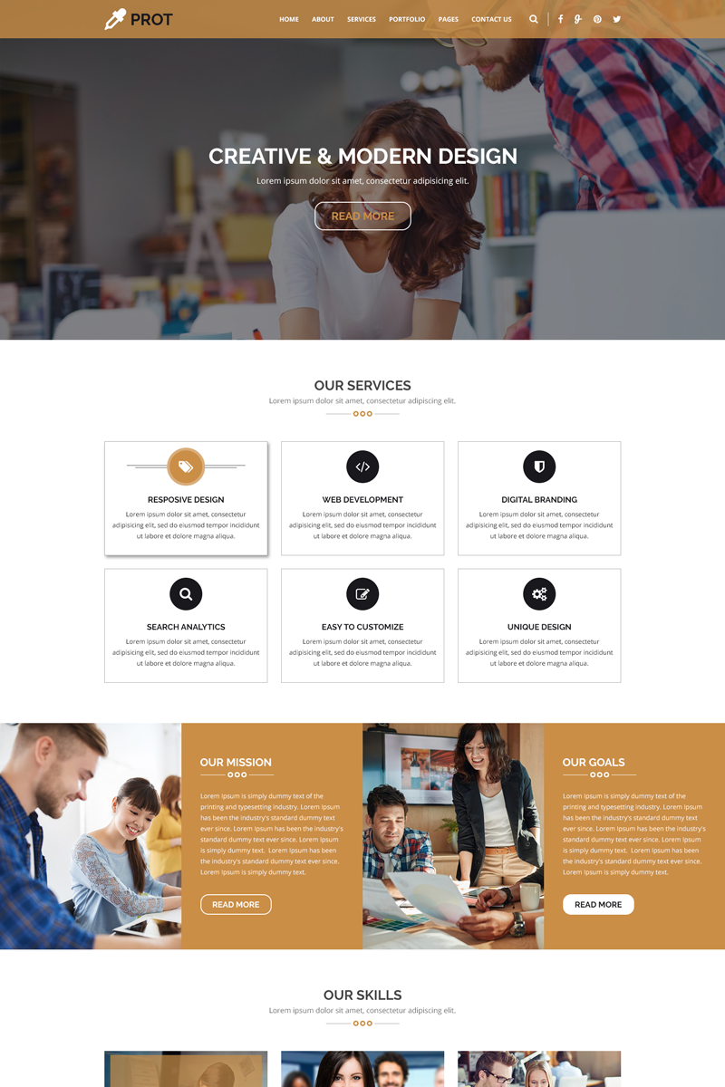 PROT - Creative Agency PSD-sjabloon