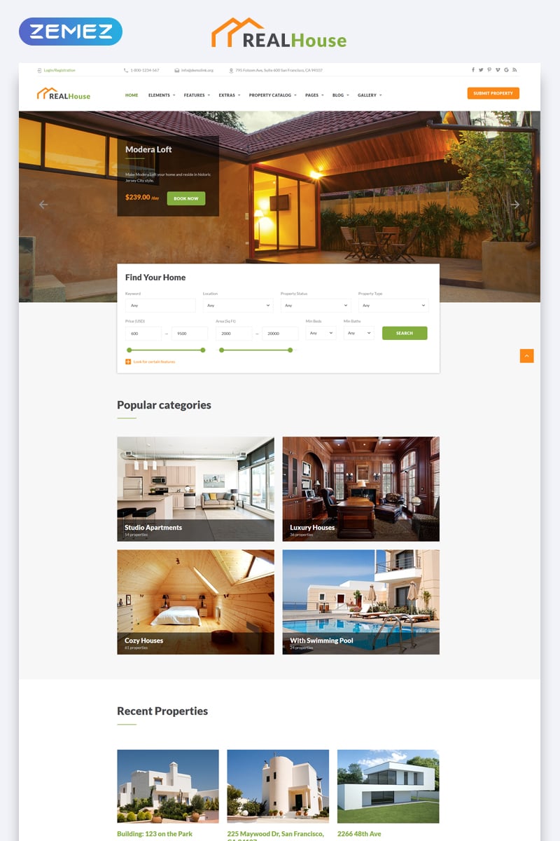 RealHouse - Real Estate Multipage HTML5 №69498