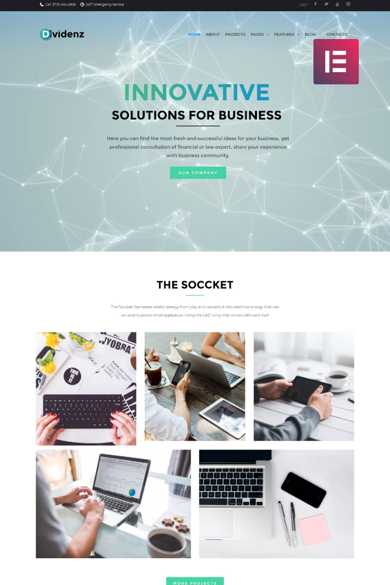 WordPress Theme namens "Dividenz - Investment Company Elementor" #69423